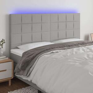 VidaXL világosszürke szövet LED-es fejtámla 160x5x118/128 cm