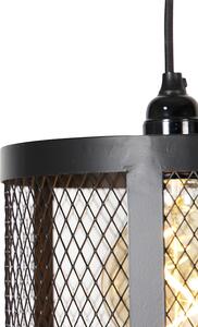 Ipari függesztett lámpa, fekete, 3 lámpás - Cage Robusto