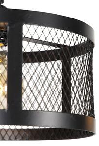 Ipari függesztett lámpa fekete, 2 lámpás kötéllel - Cage Robusto
