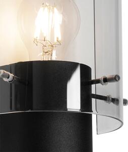 Modern fali lámpa fekete füstüveggel - Vidra