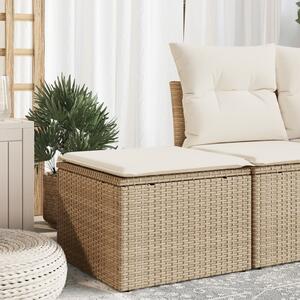 Bézs polyrattan kerti szék párnával 55 x 55 x 37 cm