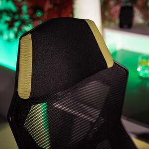 Irodai/gamer szék, fekete/zöld, JORIK