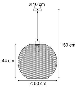 Modern függesztett lámpa fekete - Mesh Ball