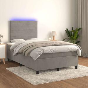 VidaXL LED-es Bársony Ágy - 120x200 cm