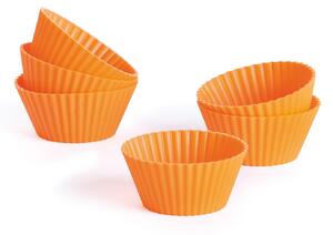 6 darabos forma készlet pudinghoz, szilikon, Ø6,5xH3 cm, Sweet Shapes Narancssárga