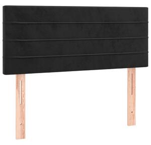 VidaXL Bársony Ágy Matraccal - Fekete - 100x200 cm