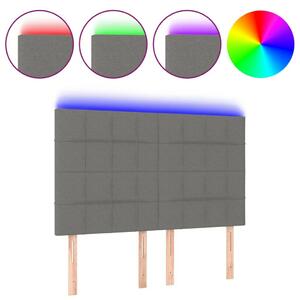 VidaXL LED-es Ágyfejtámla - Sötétszürke - 144x128cm