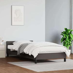 VidaXL szürke ágykeret fejtámlával matrac nélkül 100x200 cm