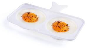 Hamburger és tojás forma mikrohullámú sütőbe, polipropilén, L18,5xl15xH2,5 cm, Quick Cook Fehér