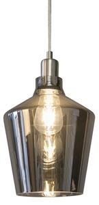 Art Deco függesztett lámpa füstölt üveg - Penta