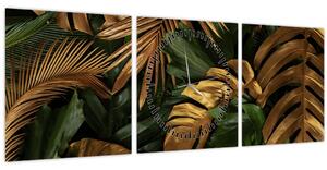 Kép - Arany levelek (órával) (90x30 cm)