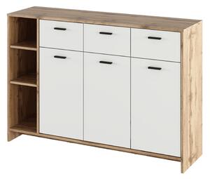 KONDELA Komód, wotan tölgy/fehér, NEPOLA TYP 2