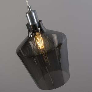 Art Deco függesztett lámpa füstölt üveg - Penta