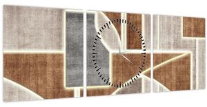 Kép - Alakzatok (órával) (90x30 cm)