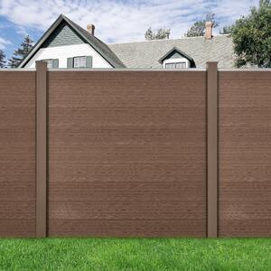 Kerítés WPC kerítéselem kerítéspanel 183 x 187 cm barna