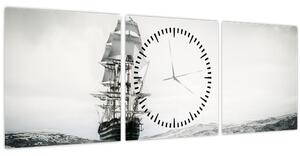 Kép - Egy hajó az óceánon (órával) (90x30 cm)