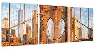 Kép - Brooklyn híd (órával) (90x30 cm)