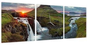 Kép - Kirkjufell naplementében (órával) (90x30 cm)