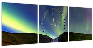 Kép - Aurora Borealis Izlandon (órával) (90x30 cm)