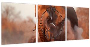 Kép - Nagy afrikai elefánt (órával) (90x30 cm)