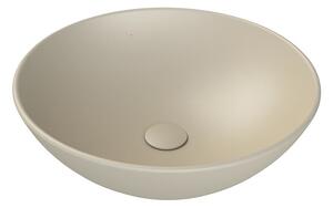 CeraStyle ZERO - PULTRA ültethető - Top Counter - porcelán mosdó - O - MATT BÉZS - Ø 46 cm