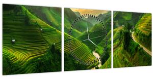 Kép - Mu Cang Chai rizsteraszok (órával) (90x30 cm)