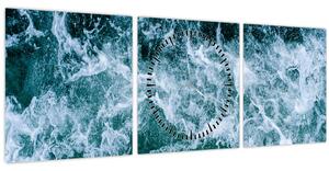Kép - Óceáni hullámok (órával) (90x30 cm)