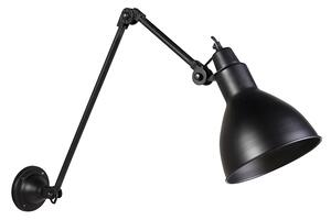 Ipari fali lámpa fekete állítható - Wye