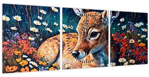 Kép - Festett szarvas (órával) (90x30 cm)