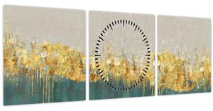 Kép - Textúra arany díszítéssel (órával) (90x30 cm)