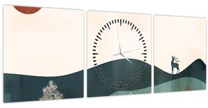 Kép - Illusztrált tájkép (órával) (90x30 cm)