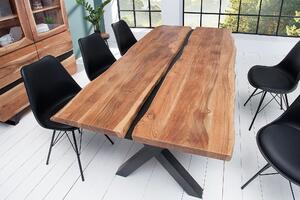 AMAZONAS fekete és akácfa étkezőasztal 200cm