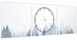Kép - Ködös erdő (órával) (90x30 cm)