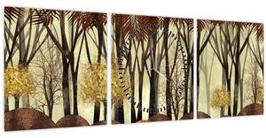 Kép - Dekoratív erdő (órával) (90x30 cm)