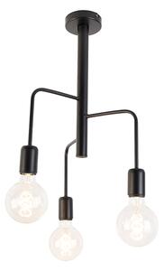 Modern mennyezeti lámpa fekete 3-lámpás - Könnyű