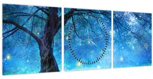 Kép - Misztikus erdő (órával) (90x30 cm)