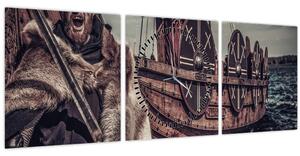 Kép - Viking harcos (órával) (90x30 cm)