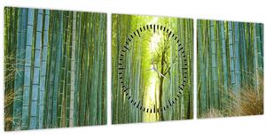 Kép - Bambusz erdő (órával) (90x30 cm)