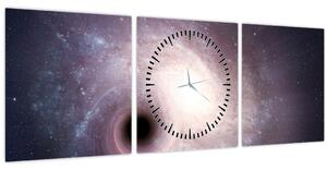 Kép - Spirálgalaxisok (órával) (90x30 cm)