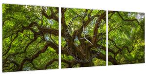 Kép - Zöld fa (órával) (90x30 cm)