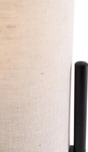 Design asztali lámpa fekete vászon árnyalatú szürke - gazdag