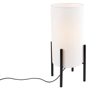 Design asztali lámpa fekete vászon árnyalatú fehér - gazdag