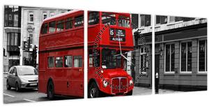Kép - London busszal (órával) (90x30 cm)