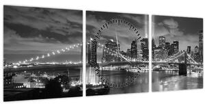 Kép - Brooklyn híd (órával) (90x30 cm)