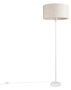 Modern állólámpa fehér, bors színű árnyalattal 50 cm - Simplo