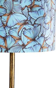 Botanikus állólámpa arany pillangó árnyalattal 40 cm - Simplo