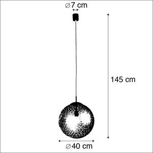Vidéki függesztett lámpa rozsdabarna 40 cm - Kréta