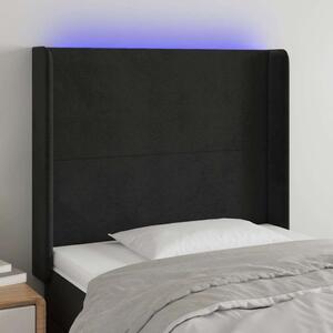 VidaXL LED Fejtámla - Bársony - Fekete - 103x16x118/128cm