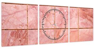 Kép - Rózsaszín, márványozott csempe (órával) (90x30 cm)