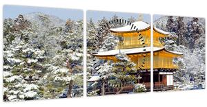 Kép - Kinkakuji, Japán (órával) (90x30 cm)